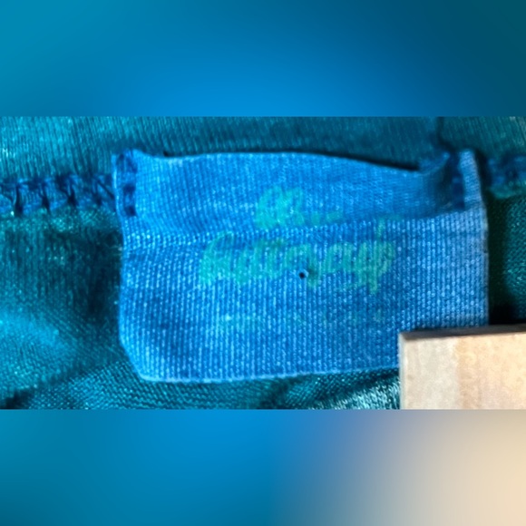 Blue Buttercup Fringe Washed Turquoise Top size S - Picture 7 of 8